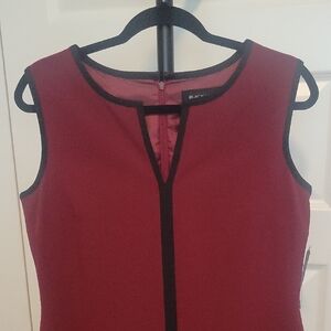 Black Label by Evan Picone Burgundy Asymmetrical Dress